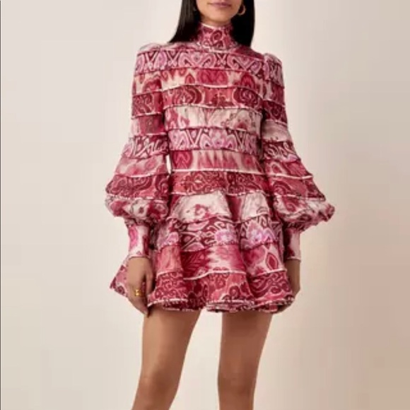 SOLD! ZIMMERMANN Wavelength Linen Silk-blend Dress - Picture 2 of 12